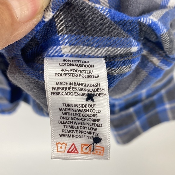 Wolverine blue grey black plaid flannel button down work wear outdoor Gorpcore - Picture 4 of 6